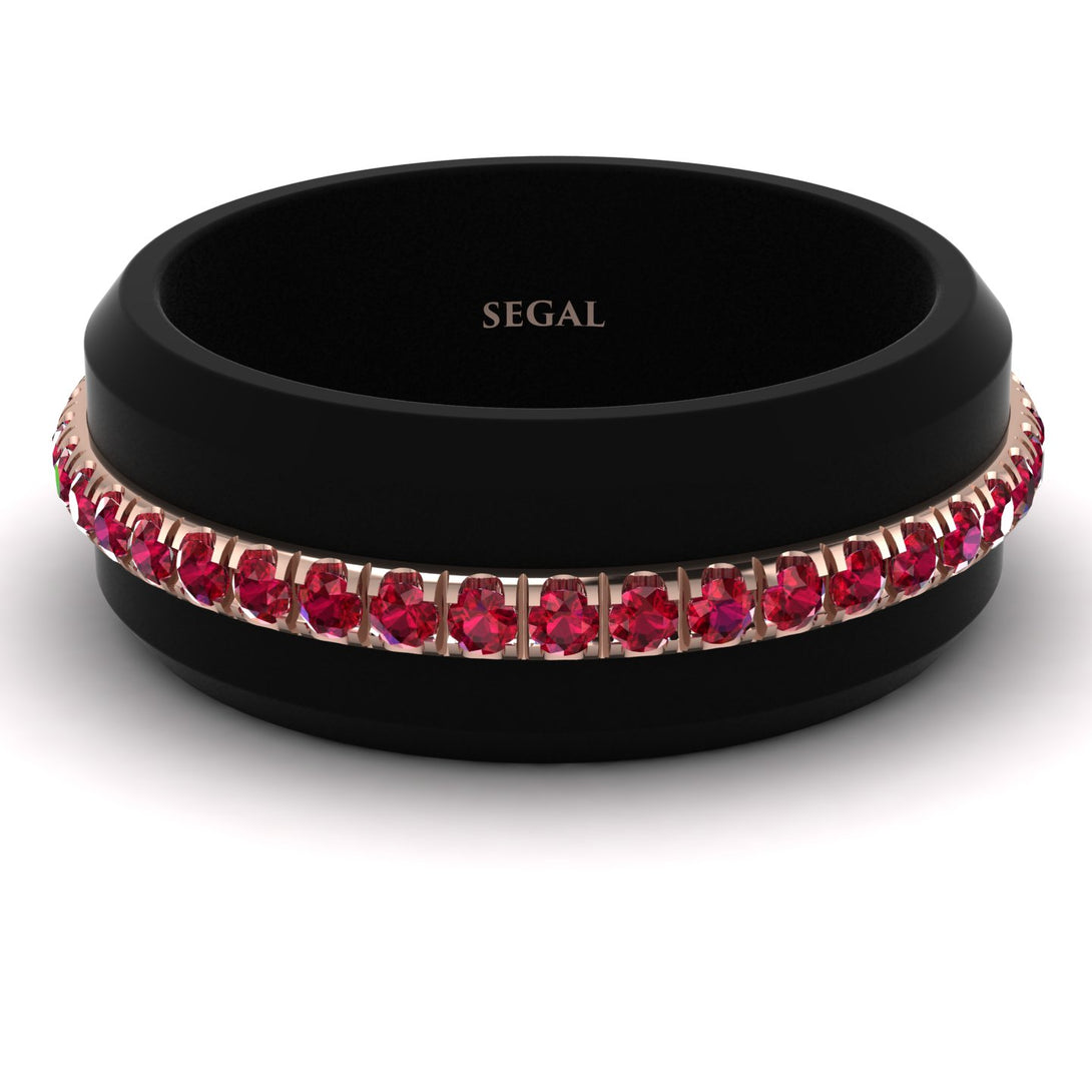 Elegant Men's Ruby Black Ring - Jayden No. 8